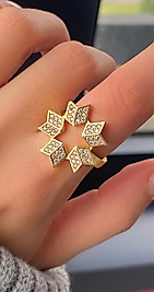 Yıldız detay gold yüzük