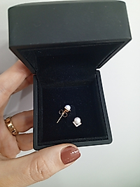 Zarif incili top küpe