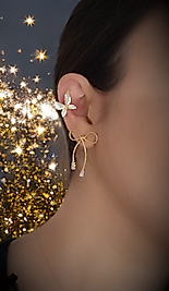 Kelebek detay kıkırdak küpe