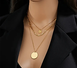 Çelik çoklu kolye set