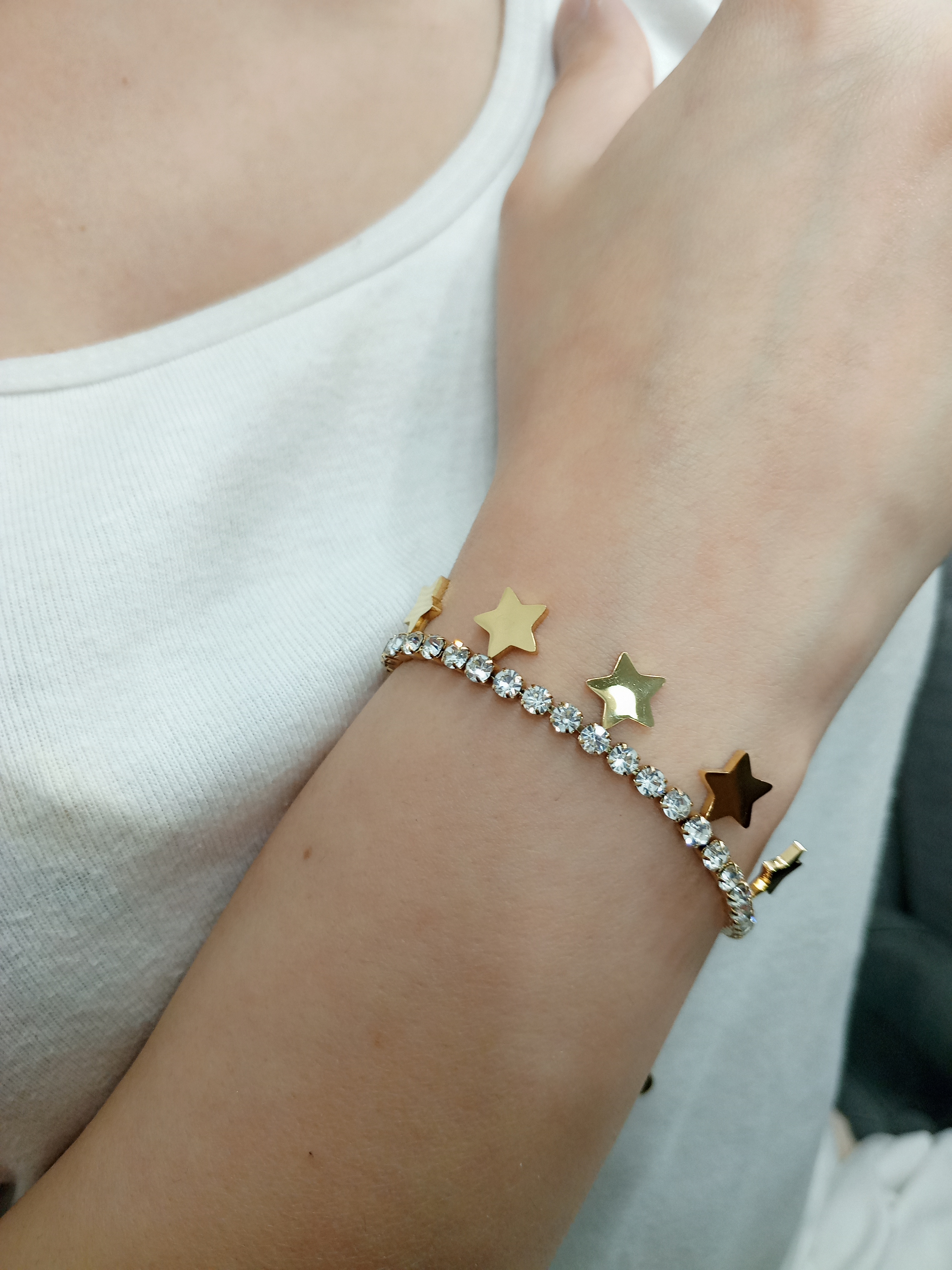 Yıldız detay Çelik bileklik