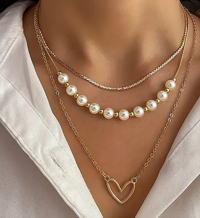 İnci detaylı kolye